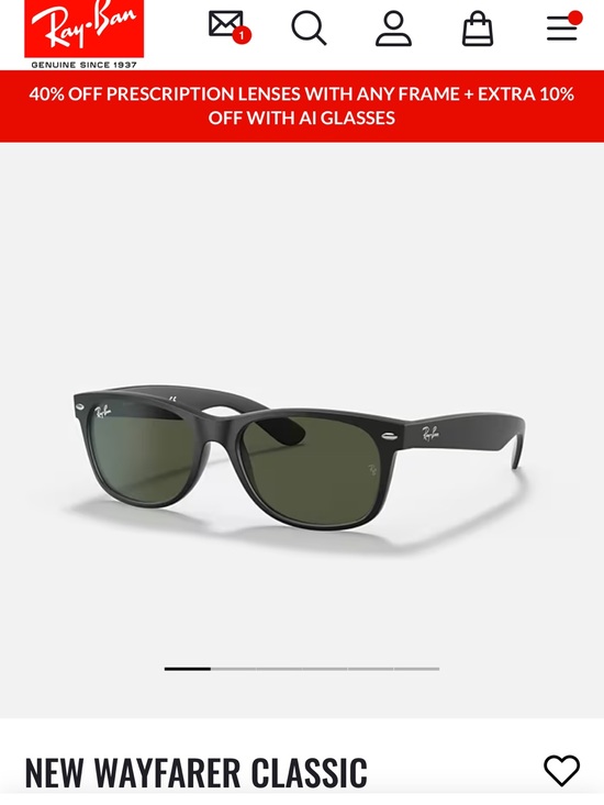 Ray-Ban Other - Ray-Ban New Wayfarer Classic Sunglasses - Black Frame with Green Lenses